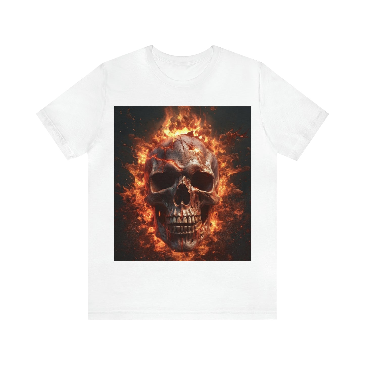 Flaming Skull Unisex Jersey Short Sleeve Tee