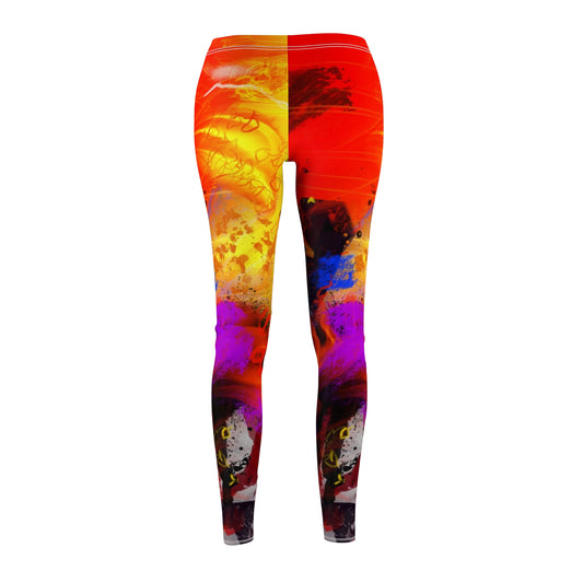 Abstract in Red Women's Casual Leggings