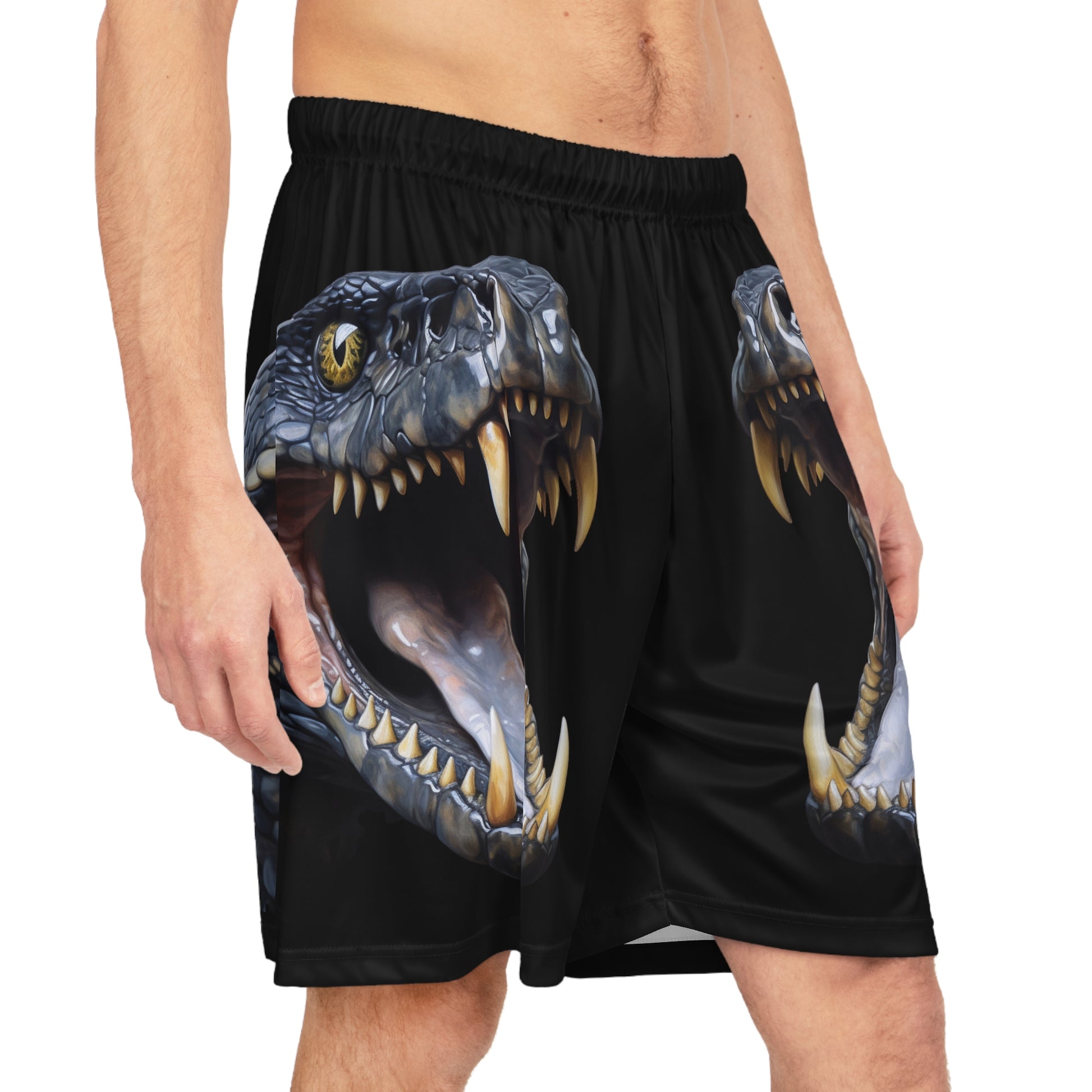 Black Snake Basketball Shorts, side view