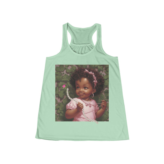 "Tea Rose Time"Women's Flowy Racerback Tank