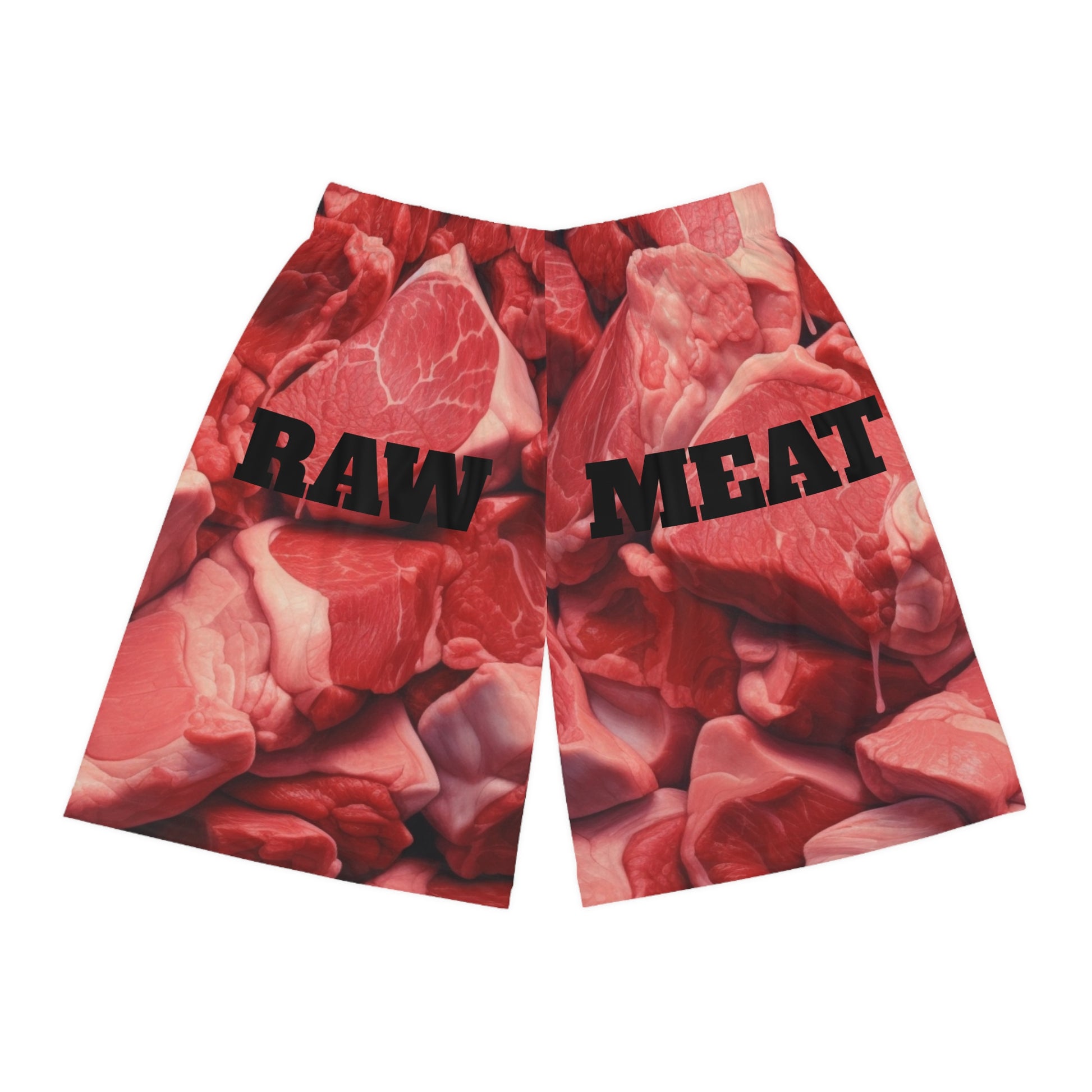 Raw Meat Basketball Short, front view