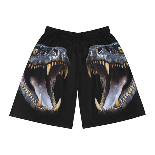 Black Snake Basketball Shorts, front view