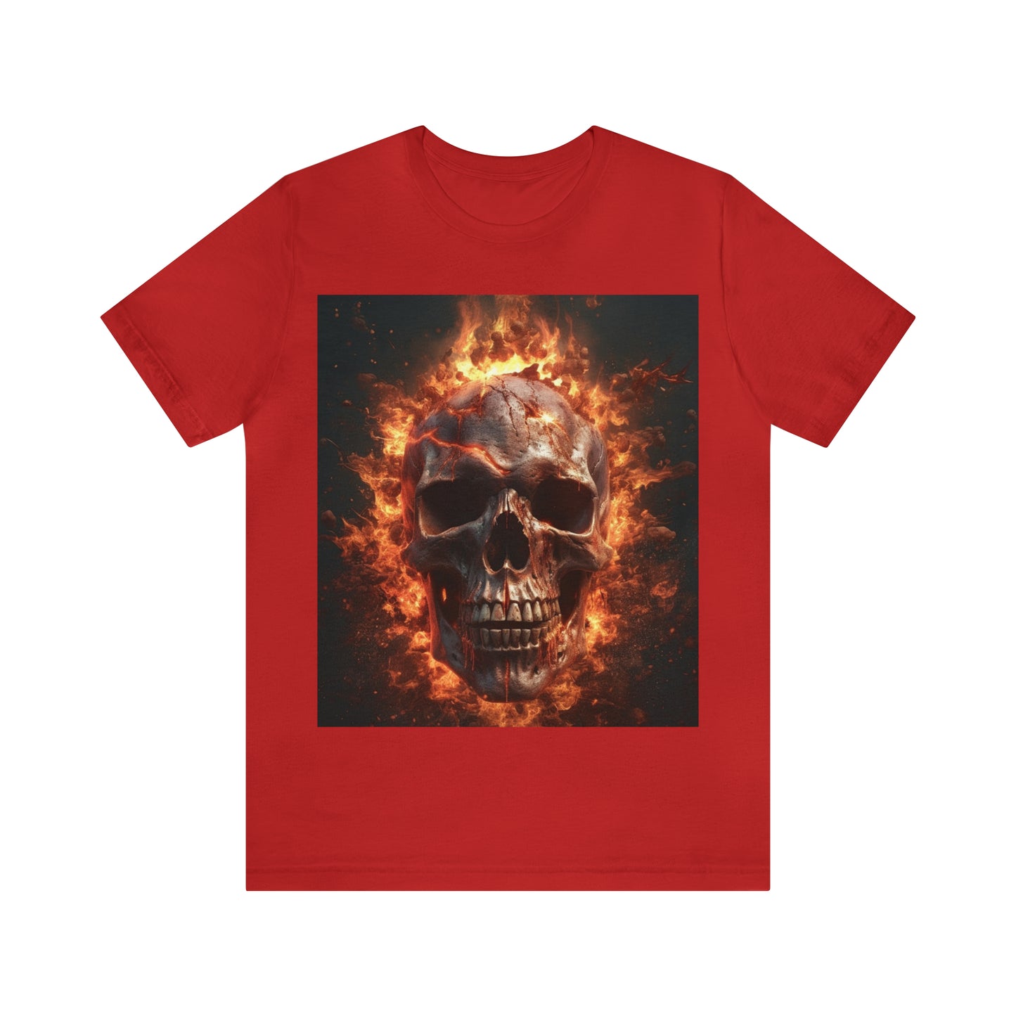 Flaming Skull Unisex Jersey Short Sleeve Tee